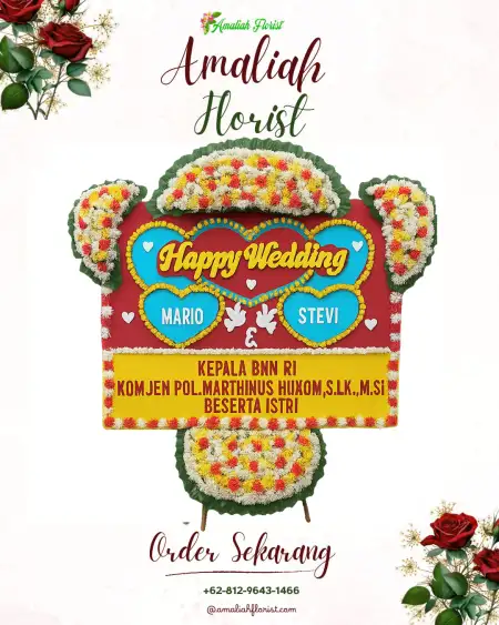 Papan Bunga Pernikahan Madang Suku Iii